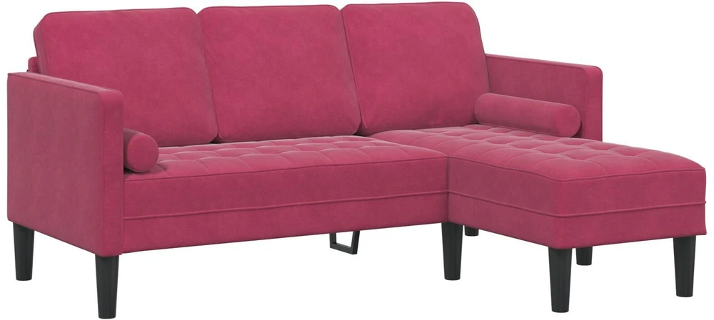 Sofa Sofos komplektas su pagalve Vyno raudona Poliesteris