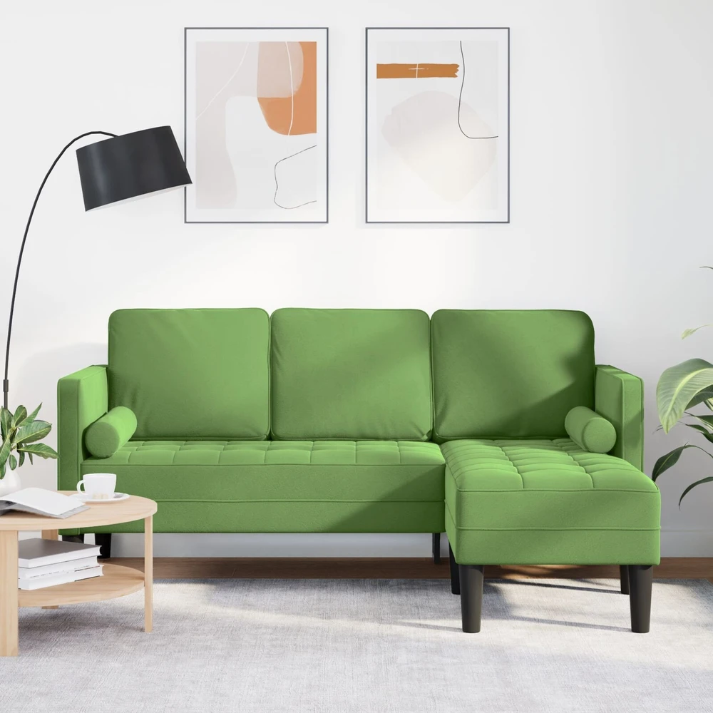 Sofa Sofos komplektas su pagalve Šviesiai žalia Poliesteris