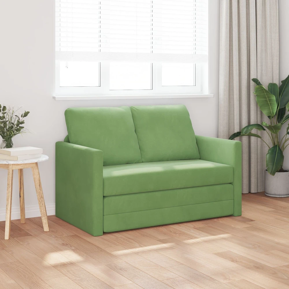 Sofa lova Šviesiai žalia 204 x 122 x 60 cm Aksomas