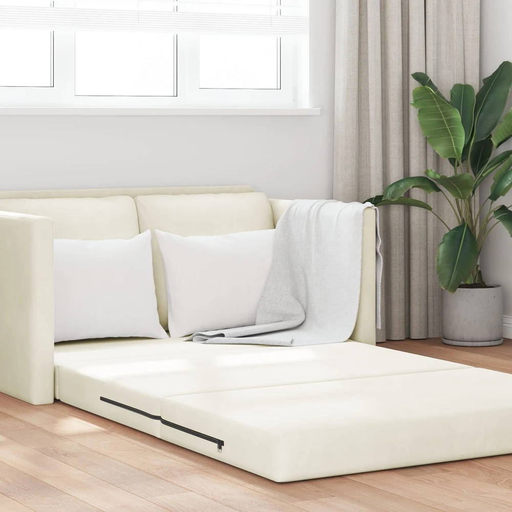 Sofa lova Kreminė 204 x 122 x 60 cm Aksomas