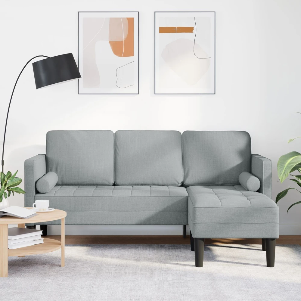 Sofa Sofos komplektas su pagalve Šviesiai pilka Poliesteris