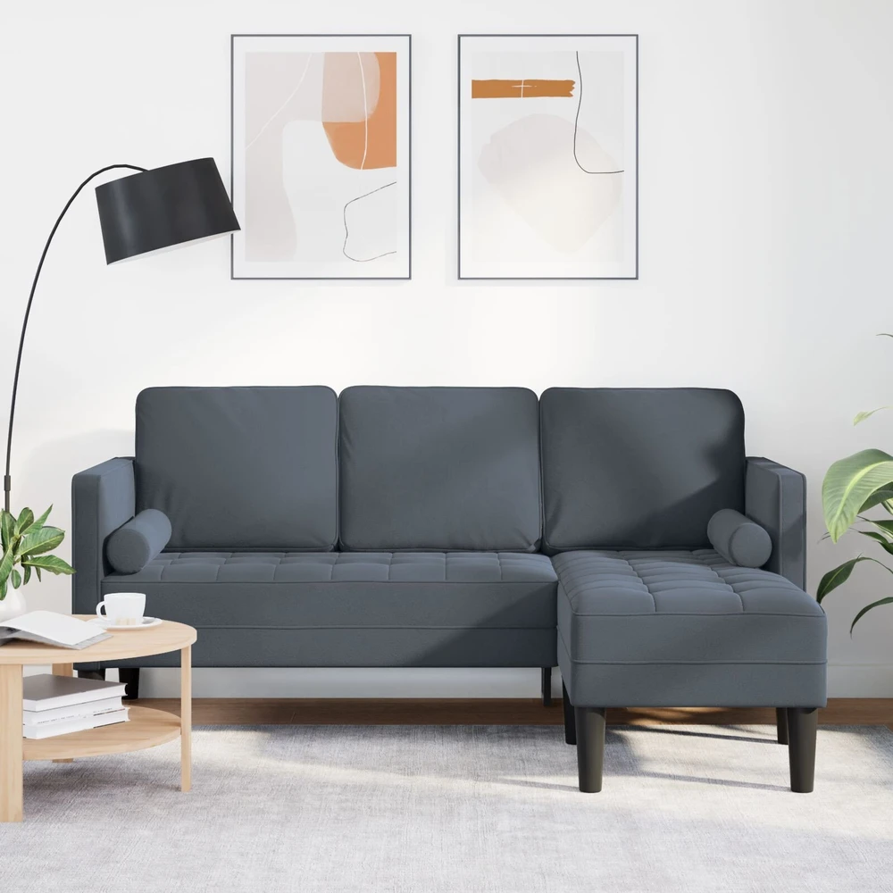 Sofa Sofos komplektas 2 vnt. Tamsiai pilka Poliesteris