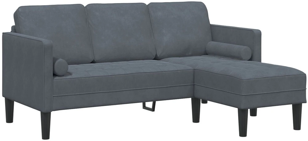Sofa Sofos komplektas 2 vnt. Tamsiai pilka Poliesteris