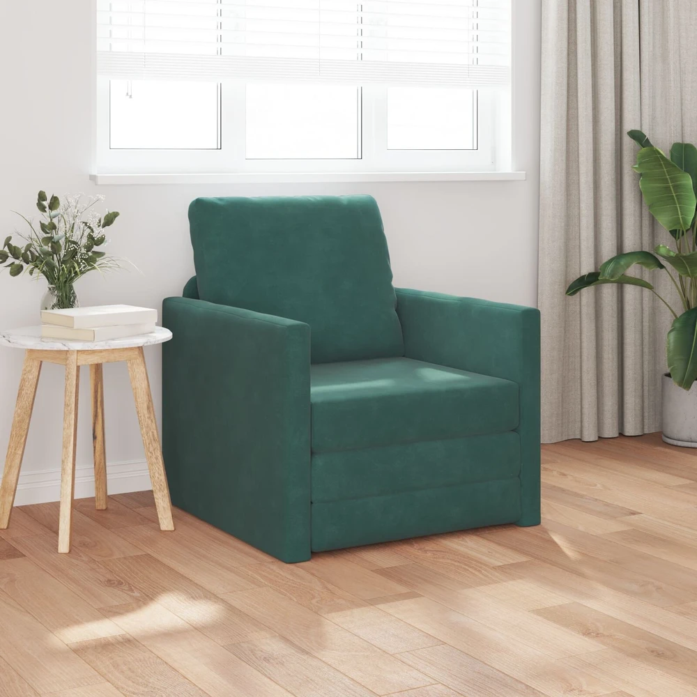Sofa lova Tamsiai žalia 74 x 77 x 81 cm Aksomas