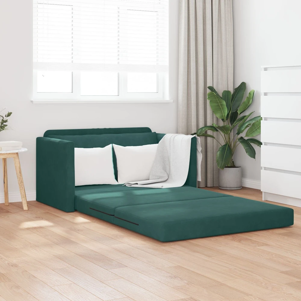 Sofa lova Tamsiai žalia 124 x 71 x 78 cm Aksomas