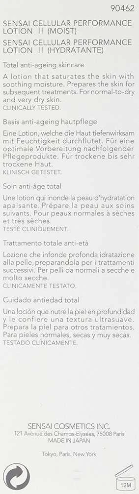 Kanebo Sensai Cellular Performance Lotion II Moist drėkinamasis veido losjonas normaliai ir sausai odai 125ml