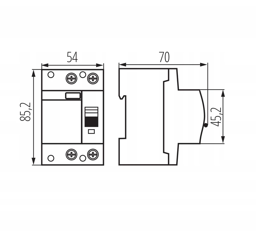 Kanlux Skirtuminės srovės jungiklis 2P 40A 0,03A tipas B KRD10-2/40/30-B VDE 38531