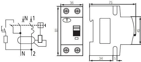Kanlux Liekamosios srovės pertraukiklis 2P B 10A 0,03A tipo AC KRO6-2/B10/30 (23213)