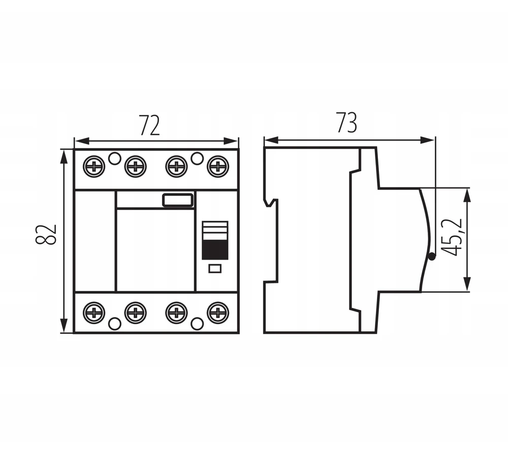 Kanlux Skirtuminės srovės jungiklis 4P 25A 0,03A AC tipo KRD10-4/25/30-A VDE 38738