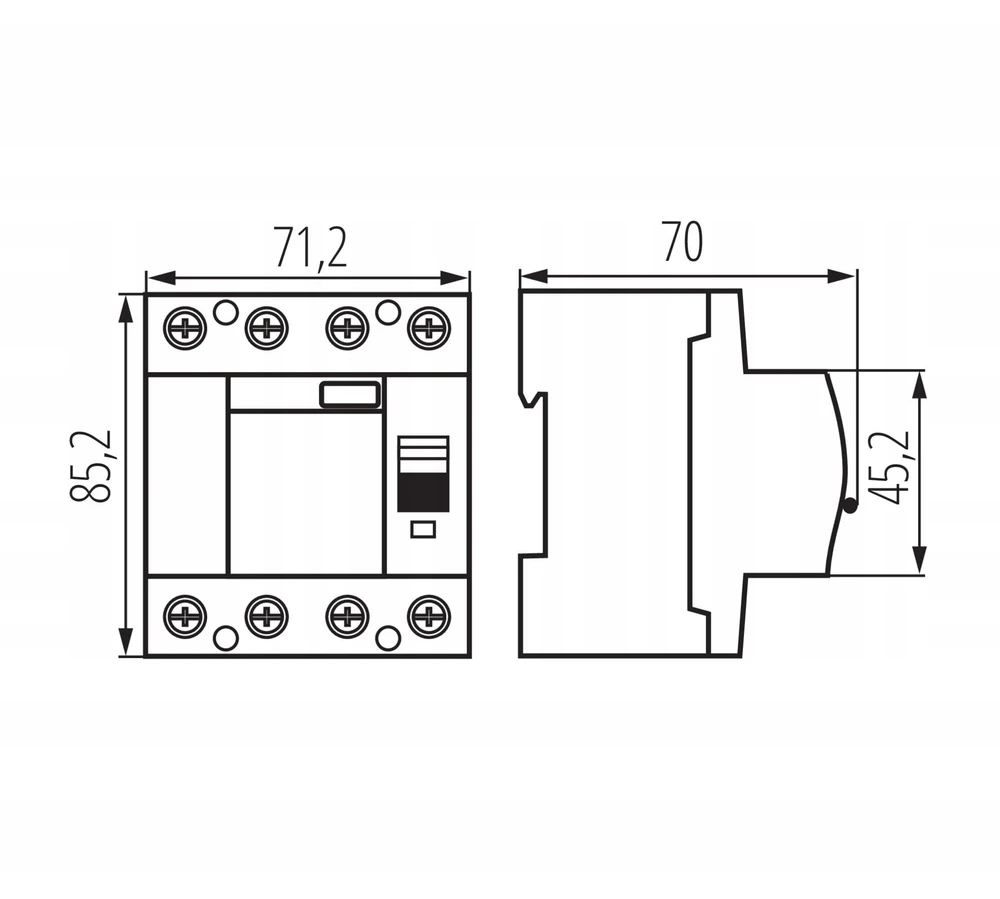 Kanlux Skirtuminės srovės jungiklis 4P 63A 0,03A tipas B KRD10-4/63/30-B VDE 38541