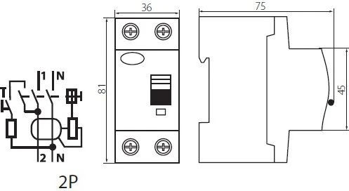 Kanlux RCD 2P 16A AC (23186)