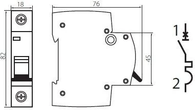 Kanlux 23151 Grandinės pertraukiklis 1P C 25A 6kA AC KMB6-C25/1 VDE 23151
