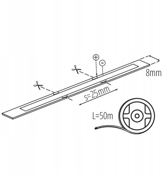 Kanlux LED juosta LED juosta 12V LCOBC 10W/M 12IP00-WW 920lm/m 3000K Ra90 ritė 50m 3 metų garantija 38903