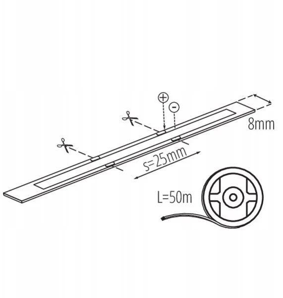 Kanlux LED juosta 24V LCOBC 10W/M 24IP00-WW 920lm/m 3000K Ra90 ritinėlis 50m 3 metų garantija 38906