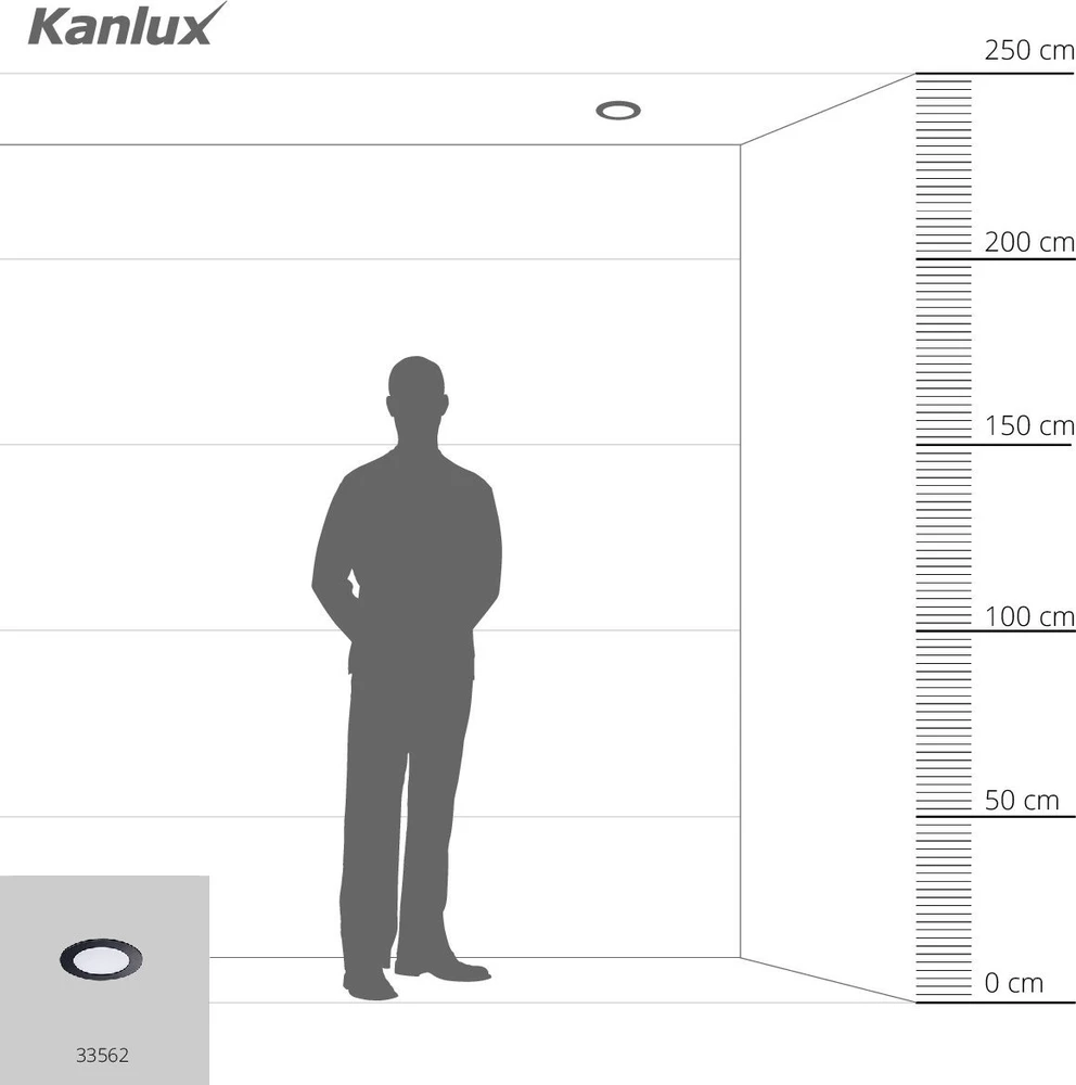Kanlux LED žemyn apšviestas šviestuvas 6W ROUNDA V2LED6W-WW-B 270lm 3000K juodas 33562