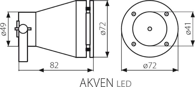 Kanlux LED vandeniui nelaidus projektorius Avken 5W 12V 370lm 3000K (25720)