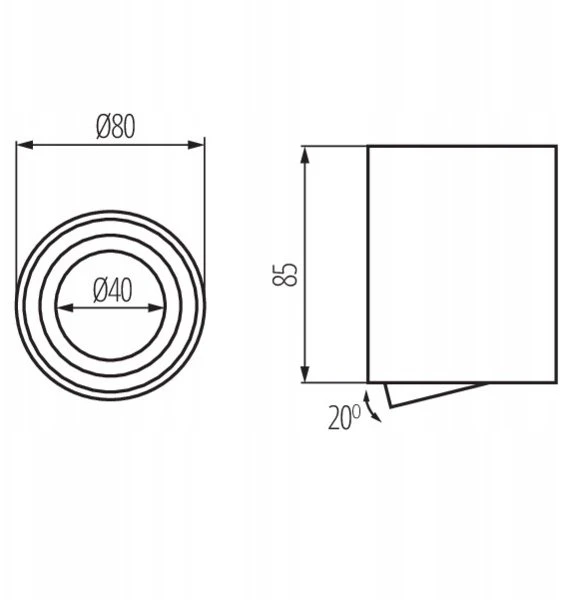 Kanlux Punktinis lubų šviestuvas BORD ONE DLP-50-W max 10W GU10 IP20 juodas 28784