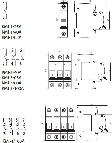 Kanlux Modulinis jungiklis 40A 3P KMI-3/40A (23232)