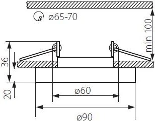 Kanlux MORTA B CT- DSO50- B 1 x 50W Gx5.3 12V IP20 juodas (22116)