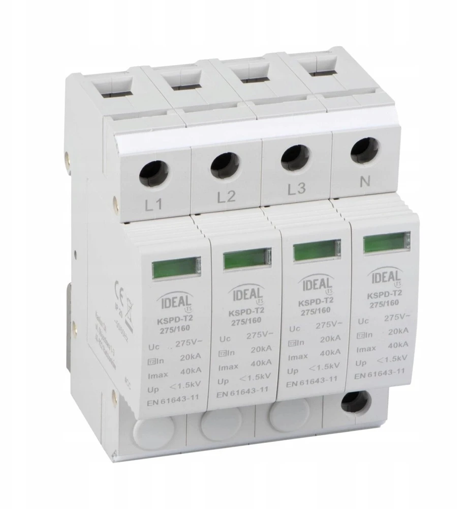 Kanlux 36312 Viršįtampių iškroviklis C tipas 2 3P+N 20kA 1,5kV KSPD-T2 275/160 3P+N 36312