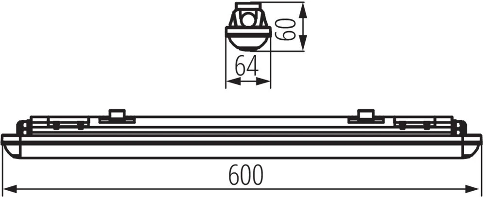 Kanlux LED šviestuvas 18W – techninis brėžinys