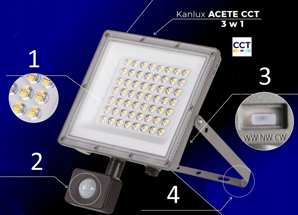 Kanlux NAŚW.LED ACETE 10W CCT GR