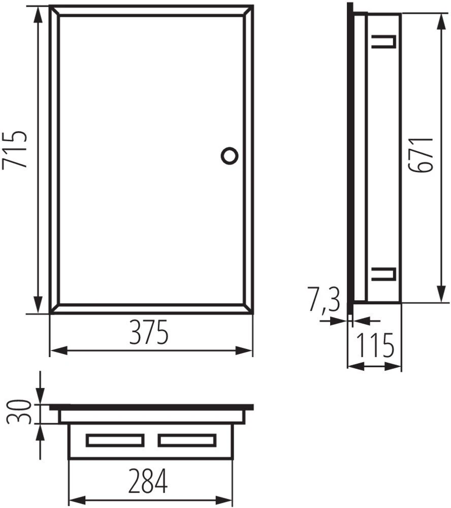 Kanlux 35682 Metalinis modulinis skirstomasis įrenginys 4x12, įleidžiamas IP30 N+PE I klasė, baltos durys KP-DB-I-MF-412 balta 35682