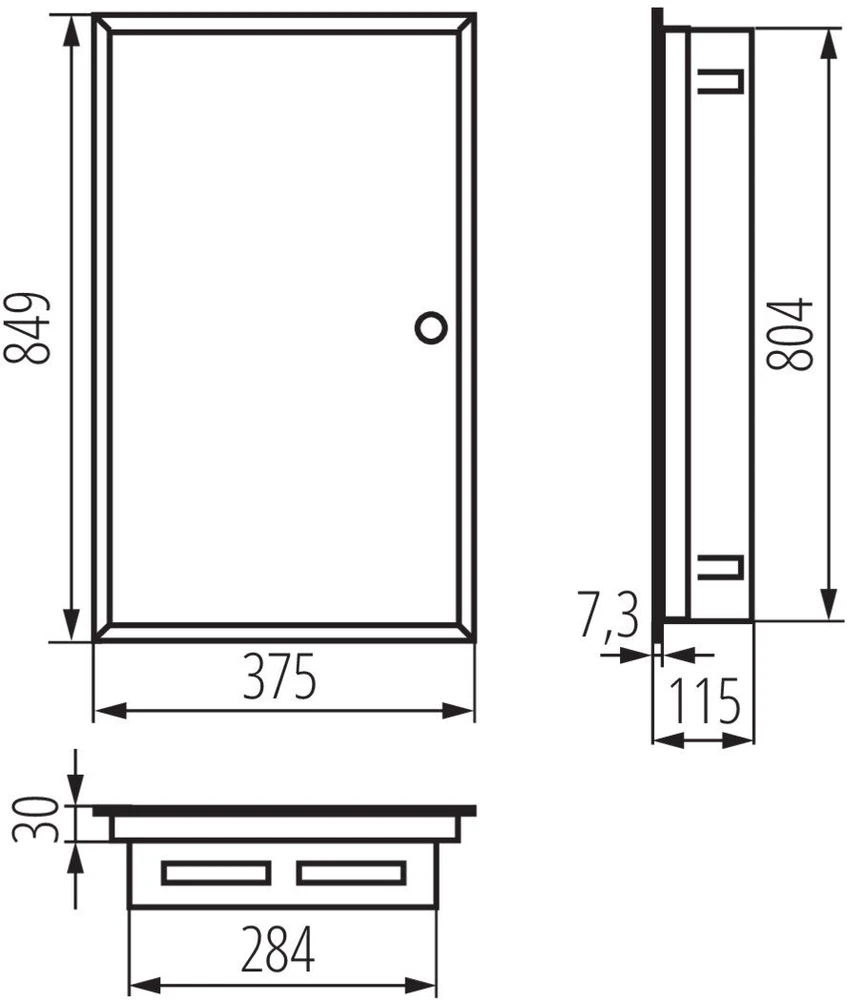 Kanlux 35683 Metalinis modulinis skirstytuvas 5x12, įleidžiamas IP30 N+PE I klasė, baltos durys KP-DB-I-MF-512 balta 35683
