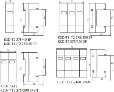 „Kanlux“ viršįtampio iškroviklis B+C 3P+N 30kA 1,5kV KSD-T1T2 275/240 3P+N (23920)