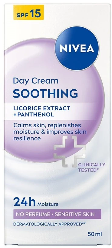 Kann Nivea 24 val. drėkinamasis raminamasis veido kremas su SPF15 50 ml