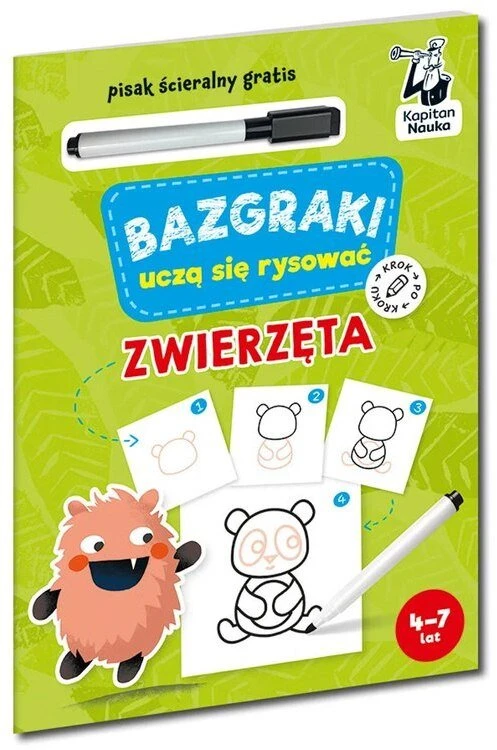 Kapitan Nauka Kapiton Nauka Kapitono Mokslo Doodles Išmokite piešti. Gyvūnai KS1198