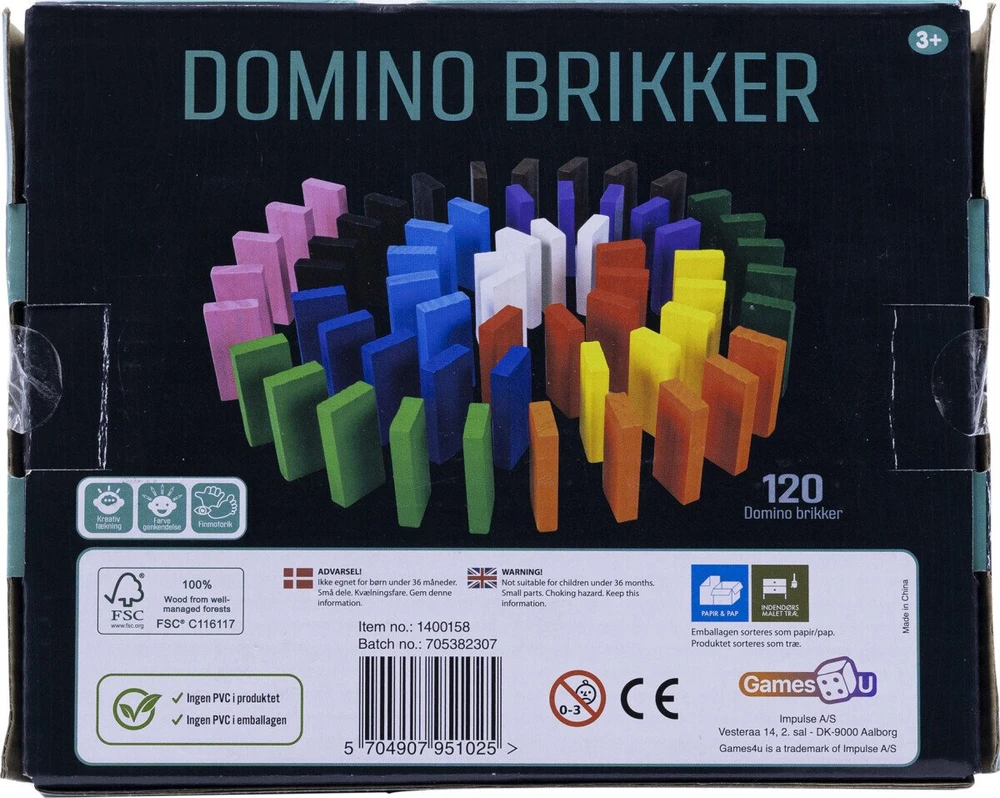 Games4U Domino 120 dalių rinkinys su lipdukais