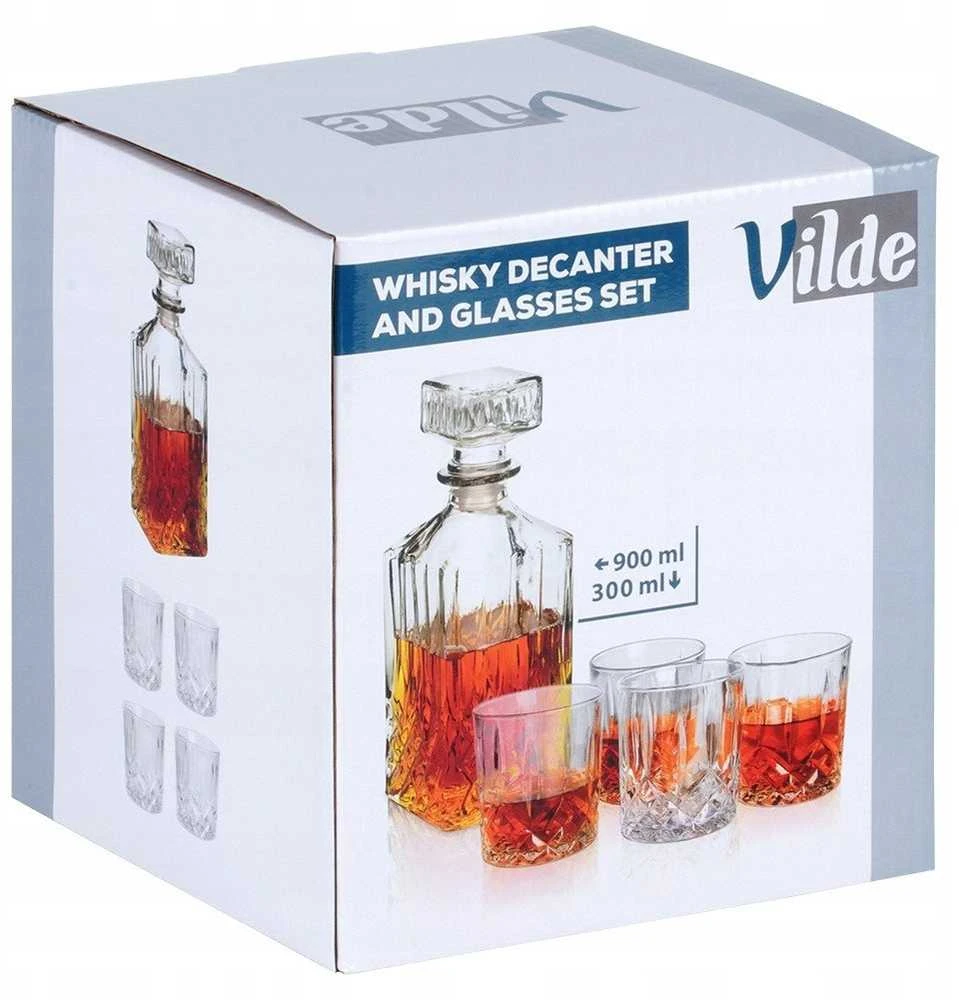 Stiklinis grafinas su keturiomis stiklinėmis Vilde 900 ml + 4x300 ml