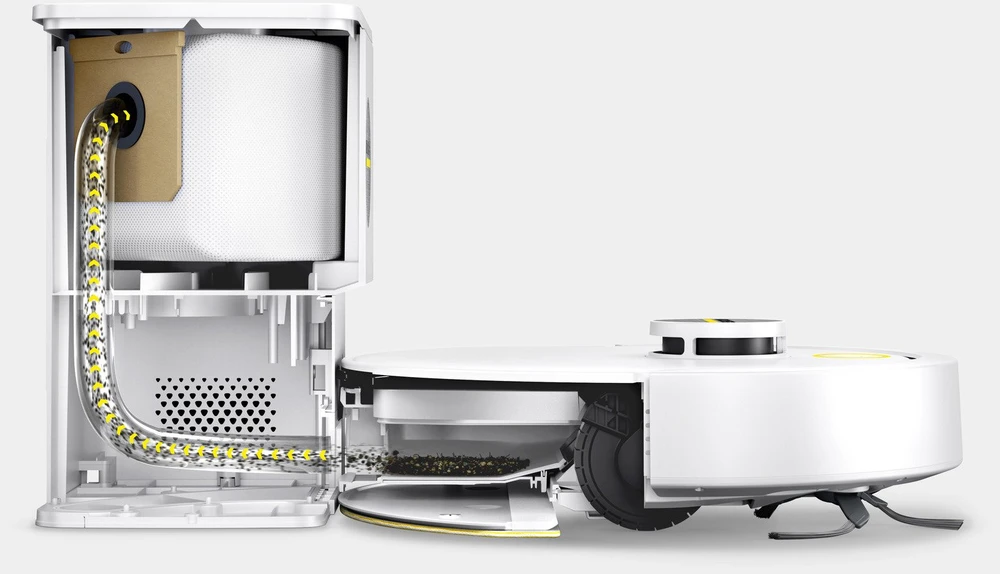 KARCHER RVC 3 Comfort baltas grindų valymo robotas su bazine stotimi