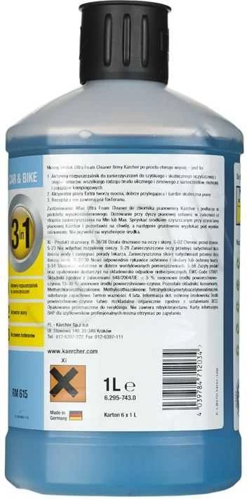 Karcher Ultra putų butelis su etiketės informacija