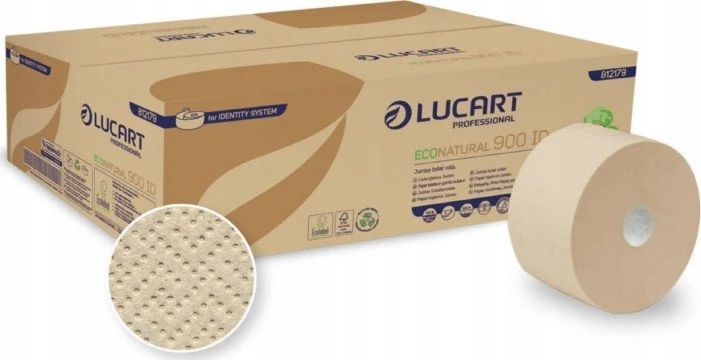 Karen Lucart EcoNatural* 900 ID - Tualetinis popierius, 2 sluoksnių, 202 m, celiuliozės pluošto pakuotė, 12 ritinėlių