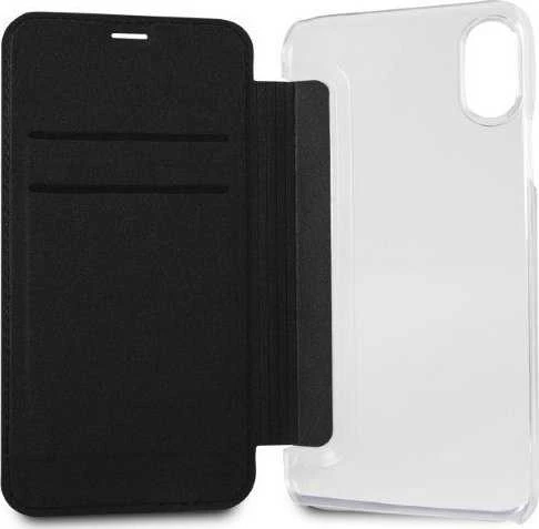Karl Lagerfeld KLFLBKPXKSB Apple iPhone X Xs juodos spalvos bookdėklas Signature Glitter