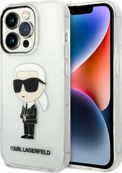 Karl Lagerfeld KLHCP14LHNIKTCT Apple iPhone 14 Pro 6,1″ skaidrus kietas dėklas Ikonik Karl Lagerfeld