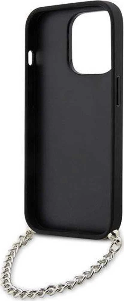 Karl Lagerfeld dėklas iPhone 14 Pro 6,1 KLHCP14LSACKLHPK juodas Saffiano Mono Chain