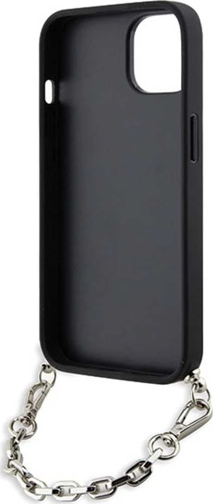 Karl Lagerfeld KLHCP14SSACKLHPG Apple iPhone 14 / 15 / 13 6.1″ sidabrinis kietas dėklas Saffiano Monogram Ch