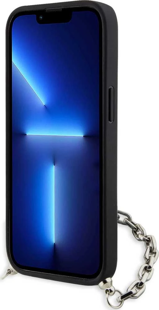 Karl Lagerfeld KLHCP14SSACKLHPG Apple iPhone 14 / 15 / 13 6.1″ sidabrinis kietas dėklas Saffiano Monogram Ch
