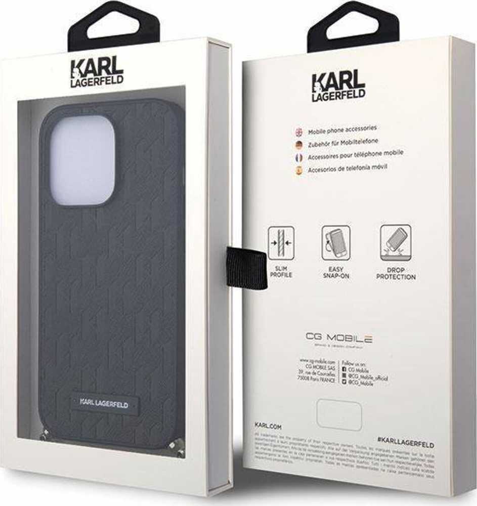 Karl Lagerfeld dėklas, skirtas iPhone 14 Pro Max 6,7 KLHCP14XSACKLHPK juodos spalvos kietas dėklas , skirtas Saffiano Mono Chain