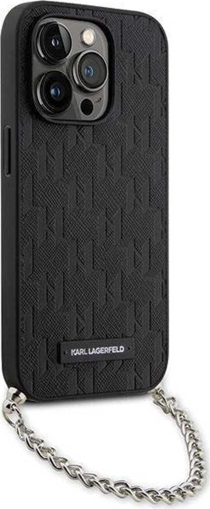 Karl Lagerfeld dėklas, skirtas iPhone 14 Pro Max 6,7 KLHCP14XSACKLHPK juodos spalvos kietas dėklas , skirtas Saffiano Mono Chain