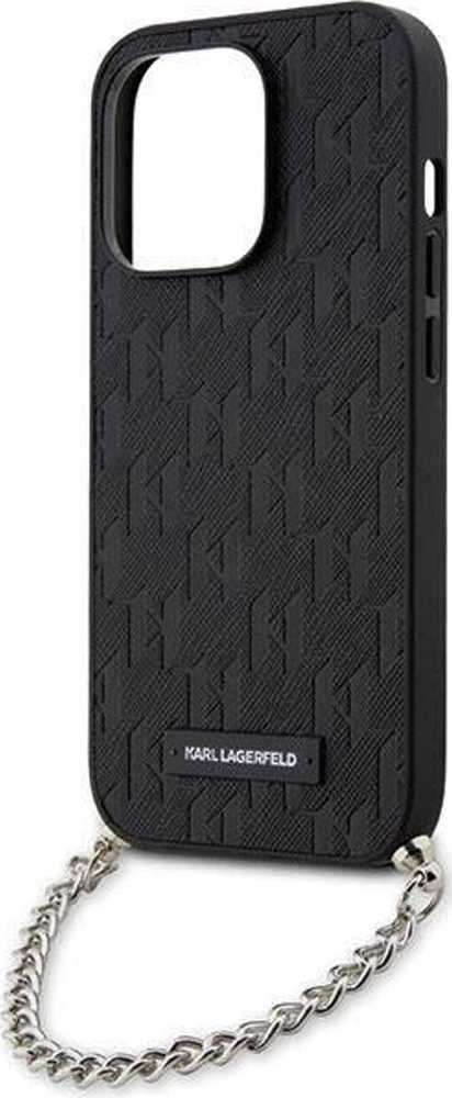 Karl Lagerfeld dėklas, skirtas iPhone 14 Pro Max 6,7 KLHCP14XSACKLHPK juodos spalvos kietas dėklas , skirtas Saffiano Mono Chain