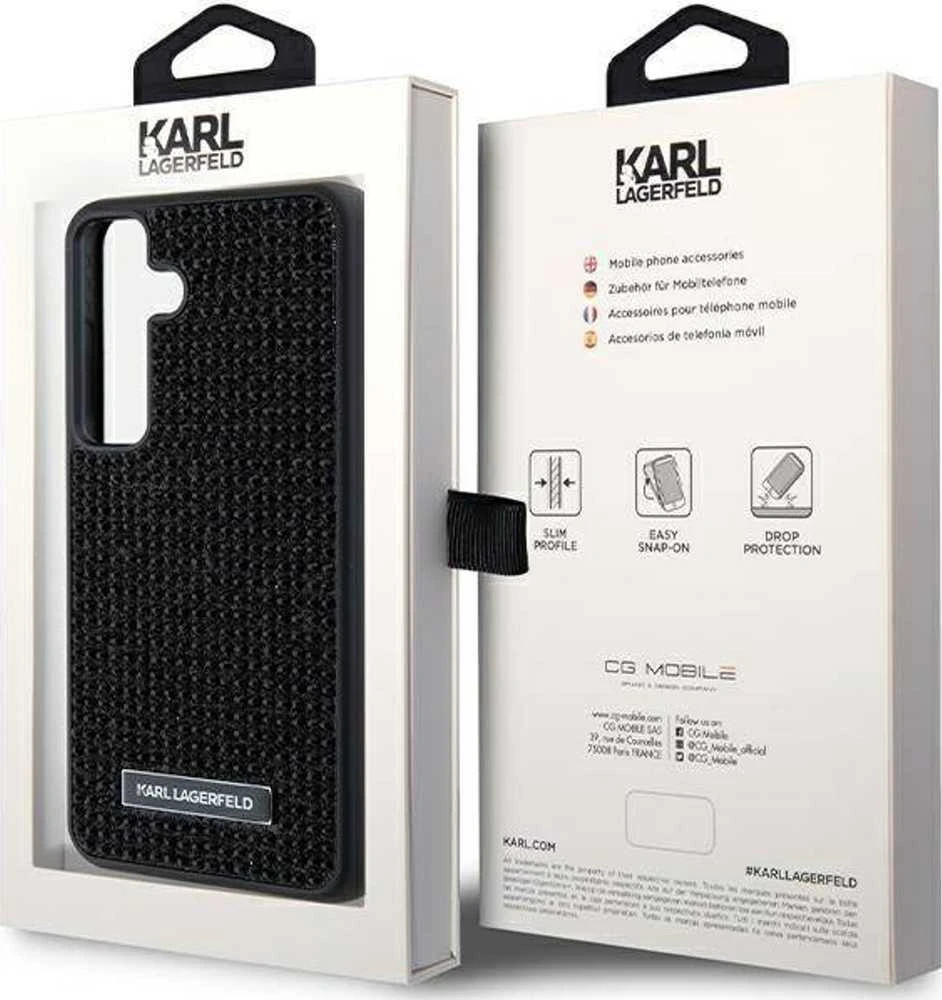 Karl Lagerfeld KLHCS24MHDSPRK S24+ S926 kietas dėklas juodos spalvos Rhinestone Metal Logo