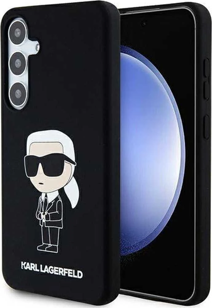Karl Lagerfeld KLHCS24MSNIKBCK S24+ S926 kietas dėklas juodos spalvos Silicone Ikonik