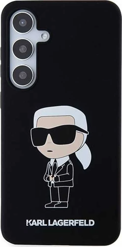 Karl Lagerfeld KLHCS24MSNIKBCK S24+ S926 kietas dėklas juodos spalvos Silicone Ikonik