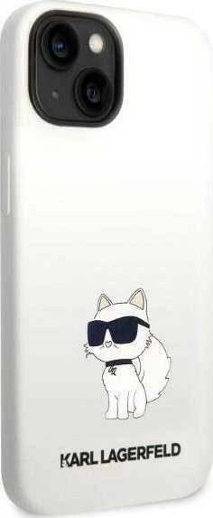 Karl Lagerfeld KLHMP14MSNCHBCH iPhone 14 Plus /15 Plus 6,7″ kietas dėklas baltos spalvos Silikono Choupette MagSafe