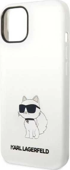 Karl Lagerfeld KLHMP14MSNCHBCH iPhone 14 Plus /15 Plus 6,7″ kietas dėklas baltos spalvos Silikono Choupette MagSafe