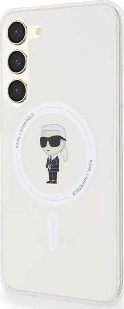 Karl Lagerfeld KLHMS23MHFCKNOT S23+ S916 skaidrus kietas dėklas IML Ikonik MagSafe